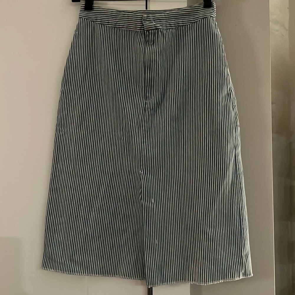 RARE! Vintage Martin Margiela Line 6 striped denim skirt. Super cool!